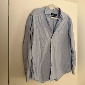 Vineyard Vines Blue and White Micro-Check Button-Down Shirt